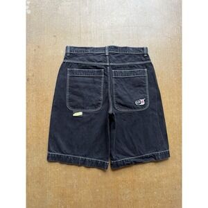 JNCO Black Denim Baggy 101 Twin Cannon Shorts Jet Barrel Caliber 40W Skater Y2K